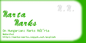 marta marks business card